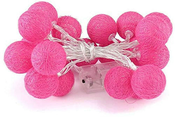 50 Ball Hot Pink Long 5M String Light Battery Box 5Cm Cotton Christmas Birthday Bbay Girl Special Occasion Decoration Seasonal Decorations