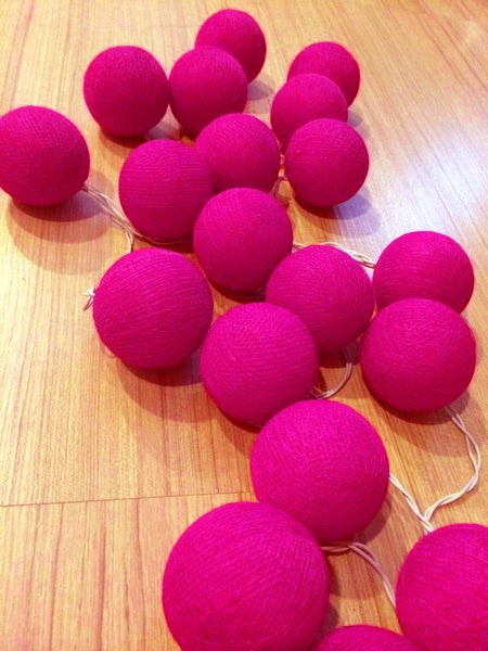 50 Ball Hot Pink Long 5M String Light Battery Box 5Cm Cotton Christmas Birthday Bbay Girl Special Occasion Decoration Seasonal Decorations