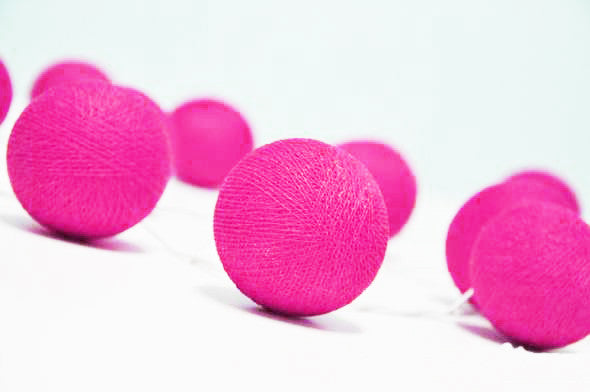 50 Ball Hot Pink Long 5M String Light Battery Box 5Cm Cotton Christmas Birthday Bbay Girl Special Occasion Decoration Seasonal Decorations