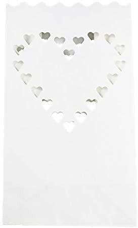 White Heart Luminary Paper Candle Lantern Bags For Home Decor Candle Holders & Accessories