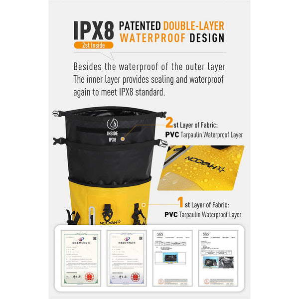 Nooyah Ipx8 Waterproof Bike Cycle Outdoor Sports Backpack Double Layer Bag Mint Green Bags & Panniers