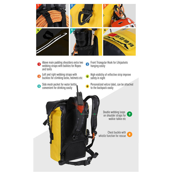 Nooyah Ipx8 Waterproof Bike Cycle Outdoor Sports Backpack Double Layer Bag Mint Green Bags & Panniers