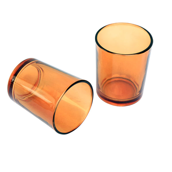 My Decorations Orange Glass Votive Tealight Candle Holders For Home And Events Seasonal Decorations