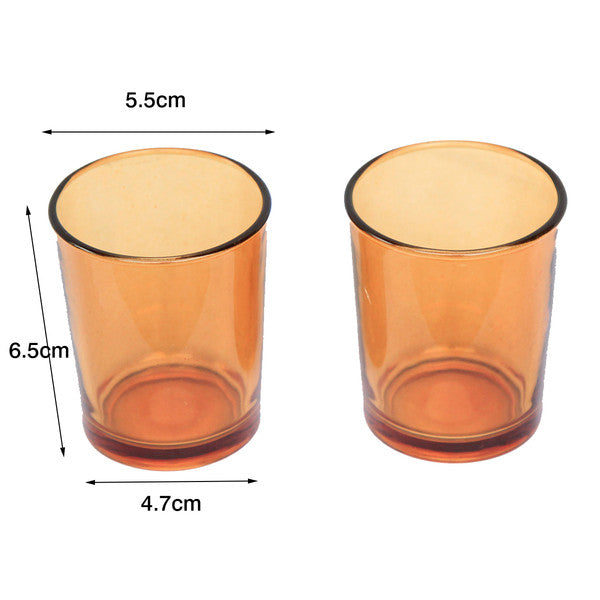 My Decorations 40 Pack Orange Glass Tealight Candle Holders Wedding Event Candle Holders & Accessories