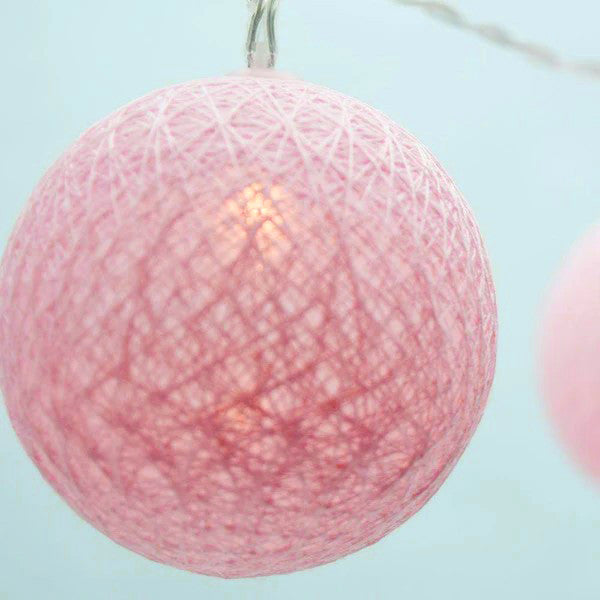 20 Ball Pastel Pink 3M String Light Battery Box 5Cm Cotton Christmas Birthday Bbay Girl Special Occasion Decoration Seasonal Decorations