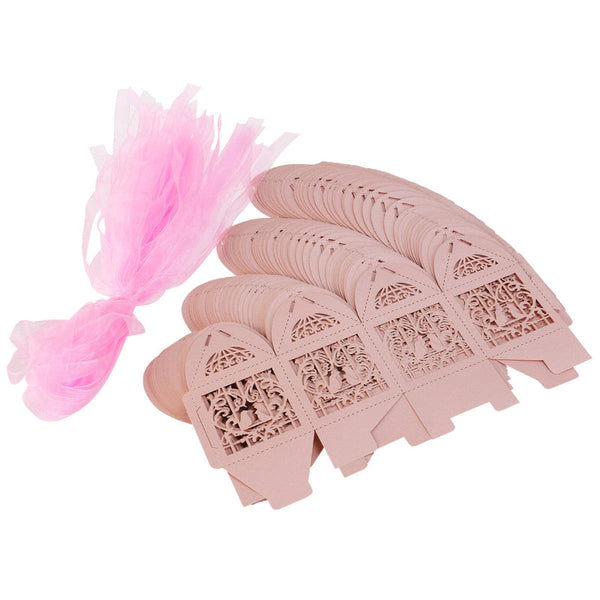 Pink Dove Bird Heart Baby Birth Naming Ceremony Bomboniere Favor Lolly Gift Card Box 10 Pack Favours & Party Bag Fillers