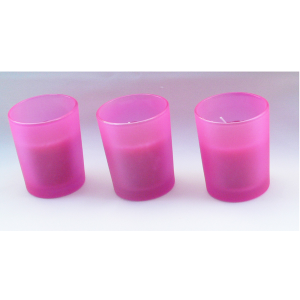 My Decorations Pink Frosted Glass Votive Tealight Candle Holders 10 Pack For Events Seasonal Decorations