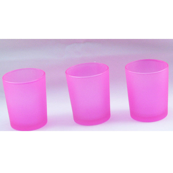 My Decorations Pink Frosted Glass Votive Tealight Candle Holders 10 Pack For Events Seasonal Decorations