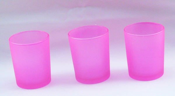 My Decorations 20 Pack Pink Frosted Glass Votive Tealight Candle Holders House Party Cenrepiece Xmas Wedding Candlestick Bridal Valentines Event Cand
