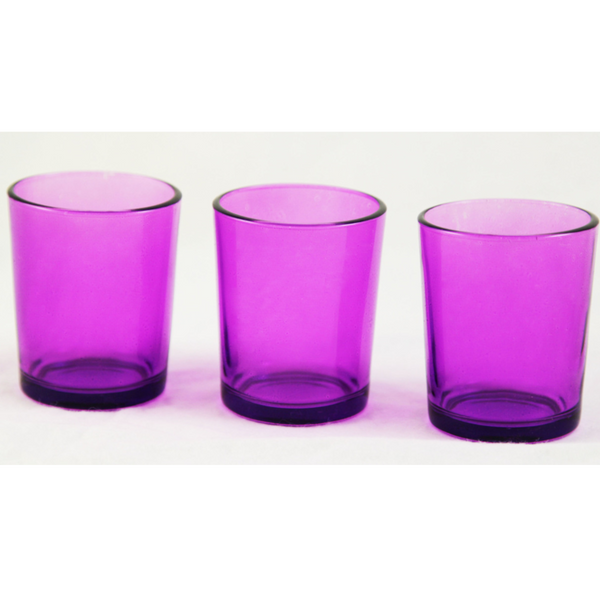 My Decorations Purple Glass Votive Tealight Candle Holders For Home And Events Seasonal Decorations