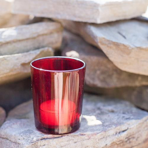 My Decorations 20 Pack Red Glass Votive Tealight Candle Holders House Party Cenrepiece Xmas Wedding Candlestick Bridal Valentines Event Candle Holder