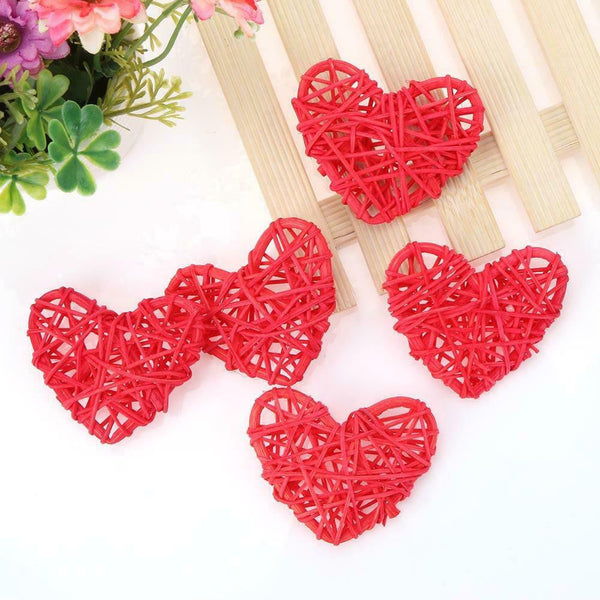 20 Red 3D Hollow Rattan Heart String Fairy Lights 3M Battery Indoor Outdoor String Lights