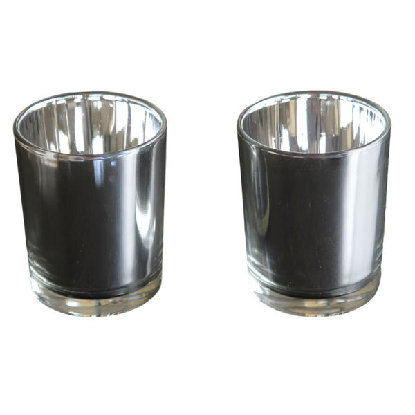 My Decorations Silver Mercury Glass Votive Candle Holders Set For Home And Events Seasonal Decorations