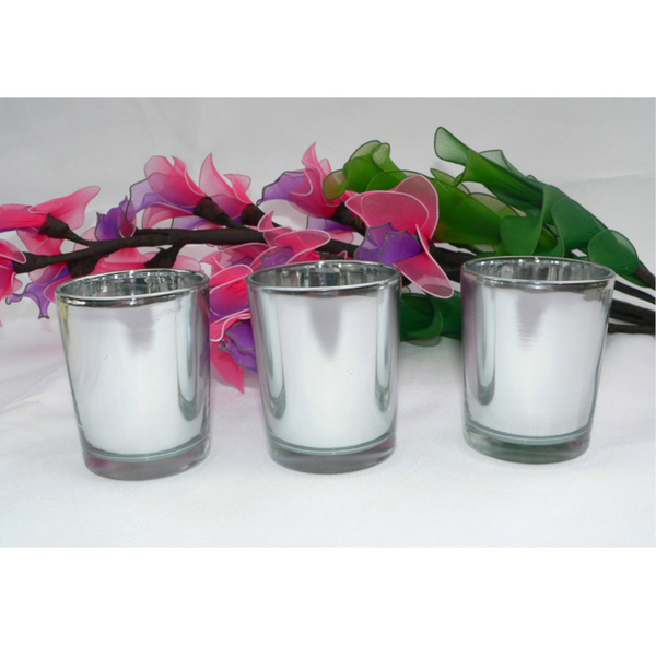 My Decorations Silver Mercury Glass Votive Candle Holders Set For Home And Events Seasonal Decorations