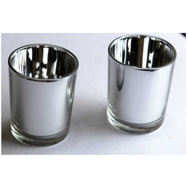 My Decorations Silver Mercury Glass Votive Candle Holders Set For Home And Events Seasonal Decorations
