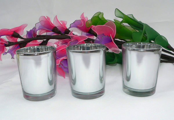 My Decorations 40 Bulk Pack Silver Mercury Glass Votive Candle Holders Set Wedding Party Home Candle Holders & Accessories