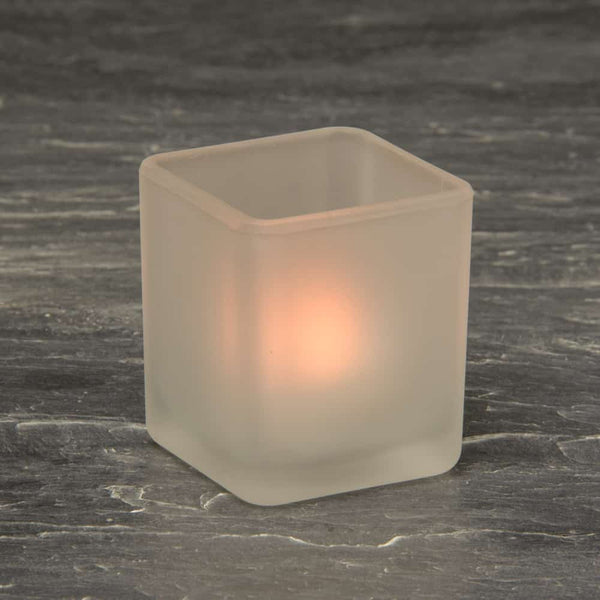 My Decorations 30 Bulk Pack Square Cube Frosted Glass 5Cm Tealight Candle Holder Festival Wedding Propose Parties Holiday And Home Candle Holders & Ac
