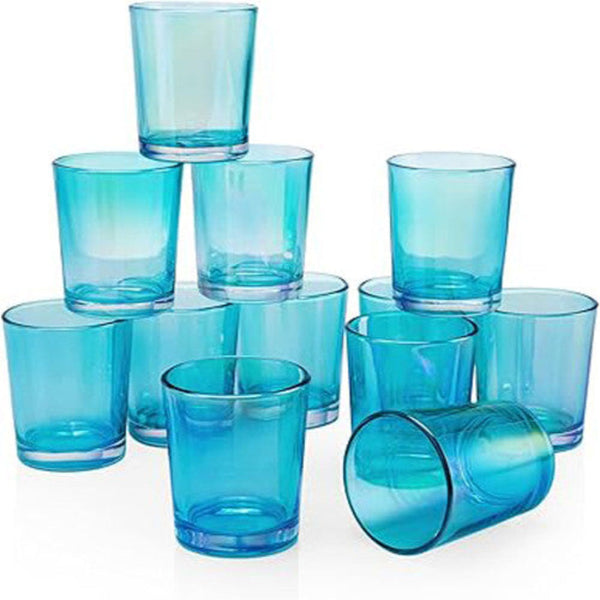 My Decorations Turquoise Glass Votive Tealight Candle Holders For Home And Events Seasonal Decorations