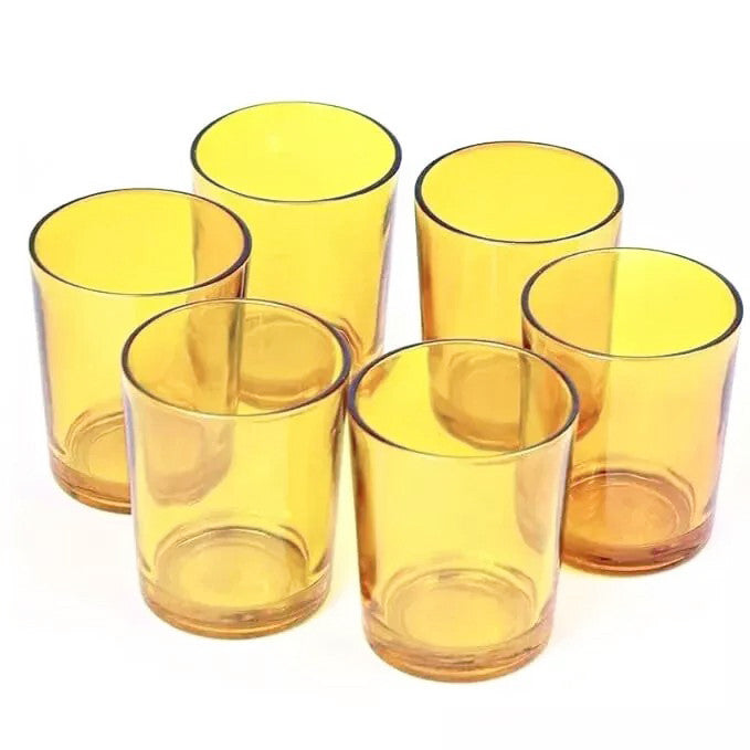 My Decorations 40 Pack Yellow Glass Tea Light Candle Holders Wedding Event Candle Holders & Accessories