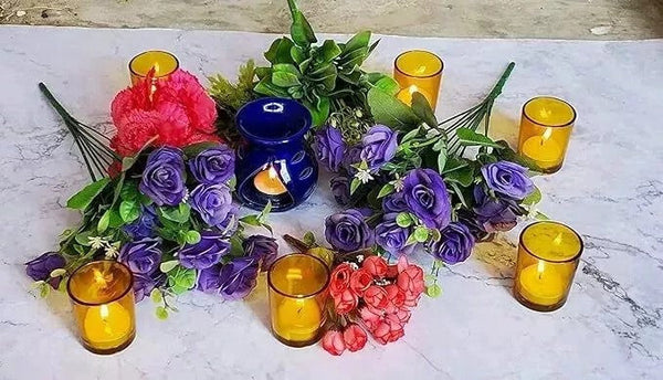 My Decorations 40 Pack Yellow Glass Tea Light Candle Holders Wedding Event Candle Holders & Accessories