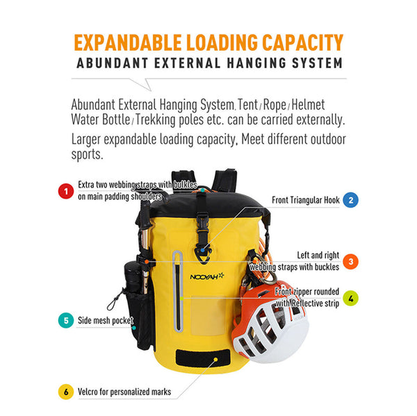 Nooyah Ipx8 Waterproof Bike Cycle Outdoor Sports Backpack Double Layer Bag Yellow Bags & Panniers