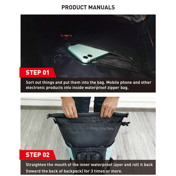 Nooyah Ipx8 Waterproof Bike Cycle Outdoor Sports Backpack Double Layer Bag Yellow Bags & Panniers