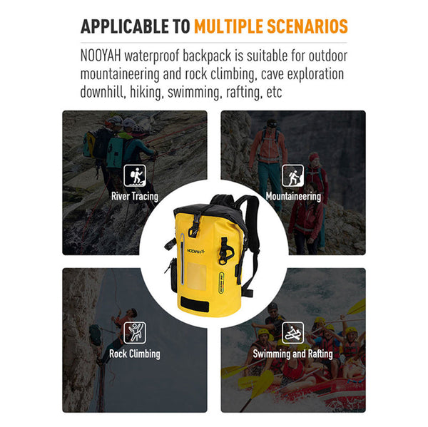 Nooyah Ipx8 Waterproof Bike Cycle Outdoor Sports Backpack Double Layer Bag Yellow Bags & Panniers