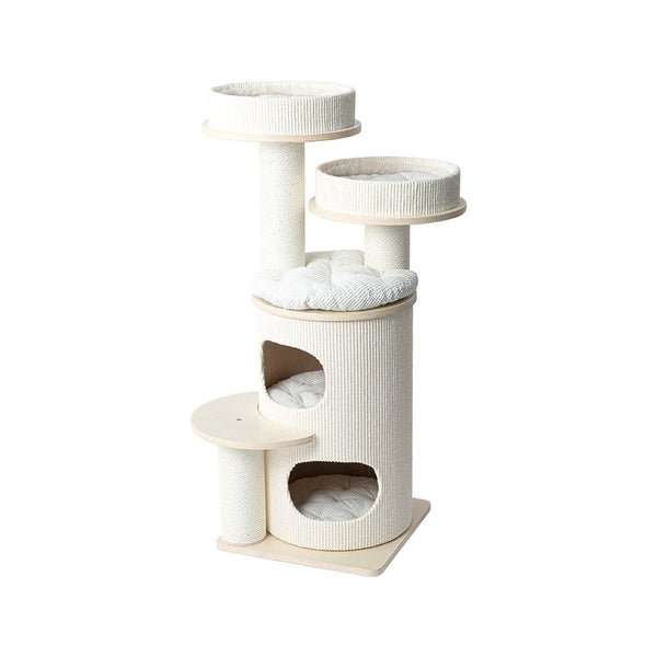 Honeypotcat Purring Multi Level Sisal Barrel Cat Tower Pro 117Cm Cat Houses