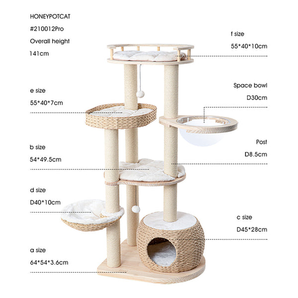 Honeypotcat Cosy Woven Cat Perch 141.5Cm Cat Houses