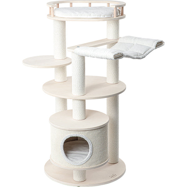 Honeypotcat Enduring Comfort Sisal & Wood Tree 128Cm Cat Houses