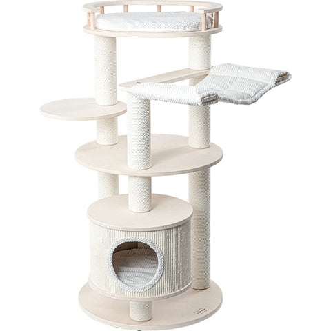 Honeypotcat Enduring Comfort Sisal & Wood Tree 128Cm Cat Houses