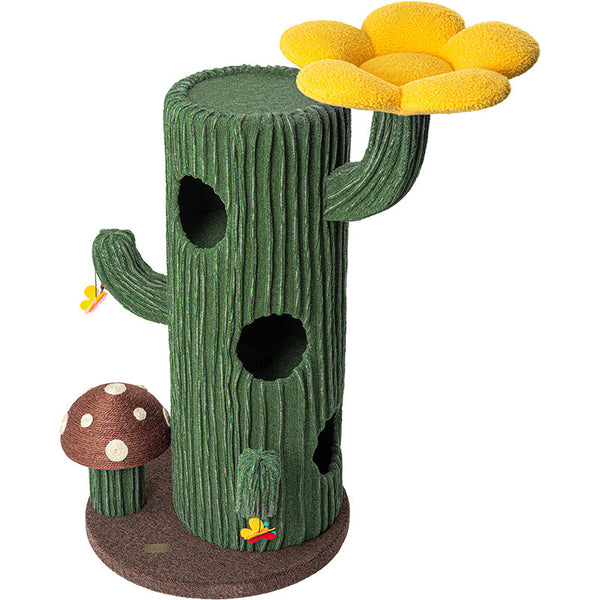 Honeypotcat Solo Cactus Bloom Cat Tree Green 120.5Cm Cat Houses