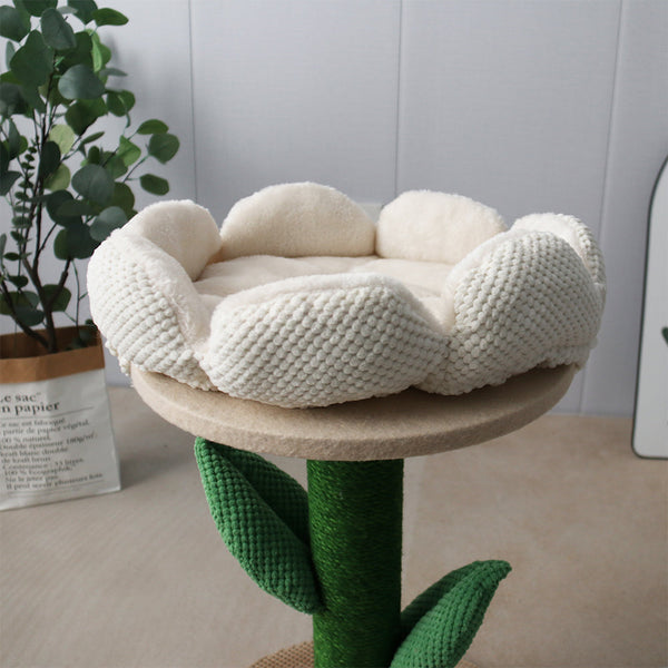 Catio White Camelia Flower Scratching Tree Furniture & Scratchers