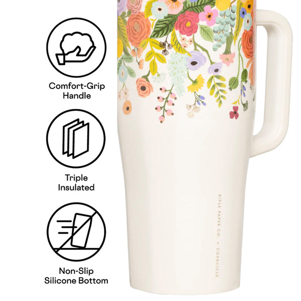 Corkcicle Cruiser 1.2Ltr Rifle Paper Garden Party Cream Vacuum Flasks & Mugs
