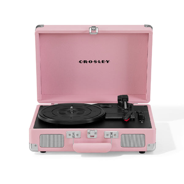 Crosley Cruiser Bluetooth Portable Turntable Blush Pink + Bundled Record Storage Display Stand Turntables