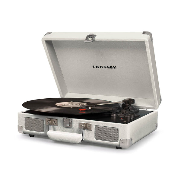 Crosley Cruiser Bluetooth Portable Turntable White Sands + Bundled Record Storage Display Stand Turntables