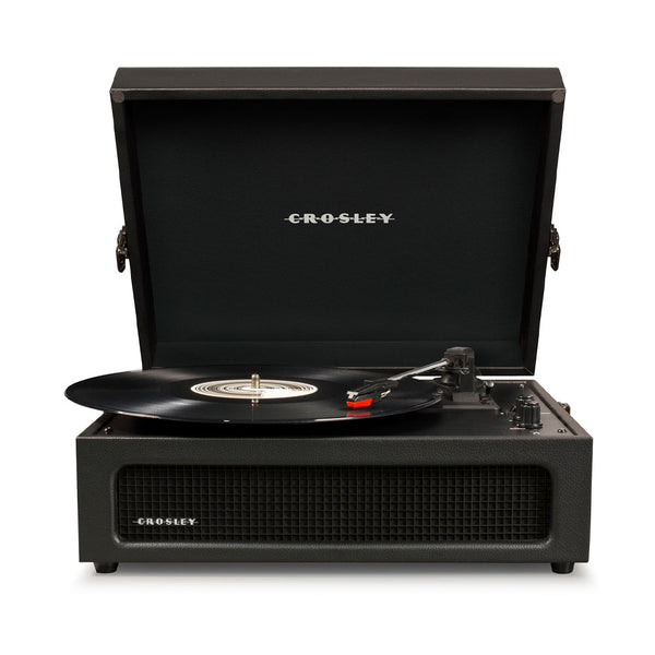 Crosley Voyager Bluetooth Portable Turntable Black + Bundled Record Storage Display Stand Turntables