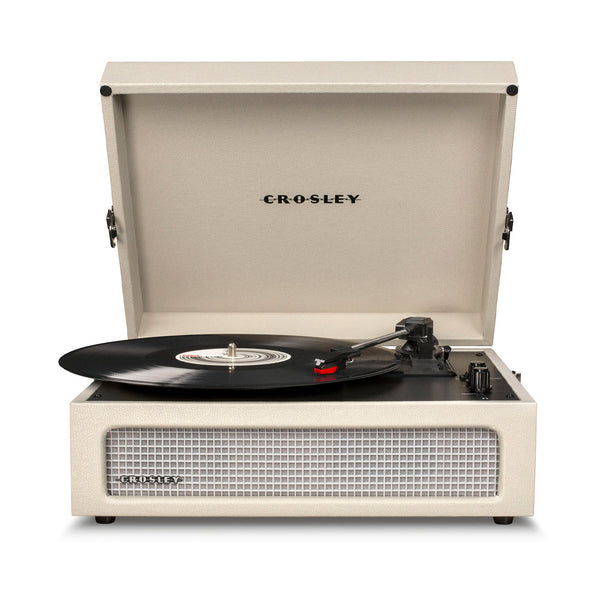 Crosley Voyager Bluetooth Portable Turntable Dune + Bundled Record Storage Display Stand Turntables