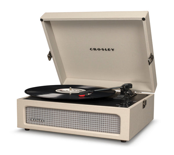 Crosley Voyager Bluetooth Portable Turntable Dune + Bundled Record Storage Display Stand Turntables