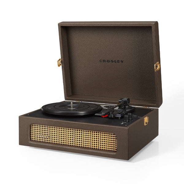 Crosley Voyager Bluetooth Portable Turntable Cocoa + Gadhouse Vinyl Rack Bundle Black Turntables