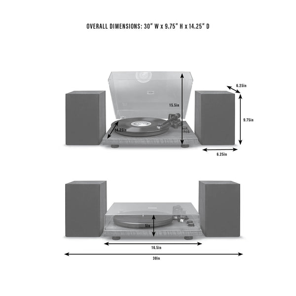 Crosley C62 Shelf System Black Turntables