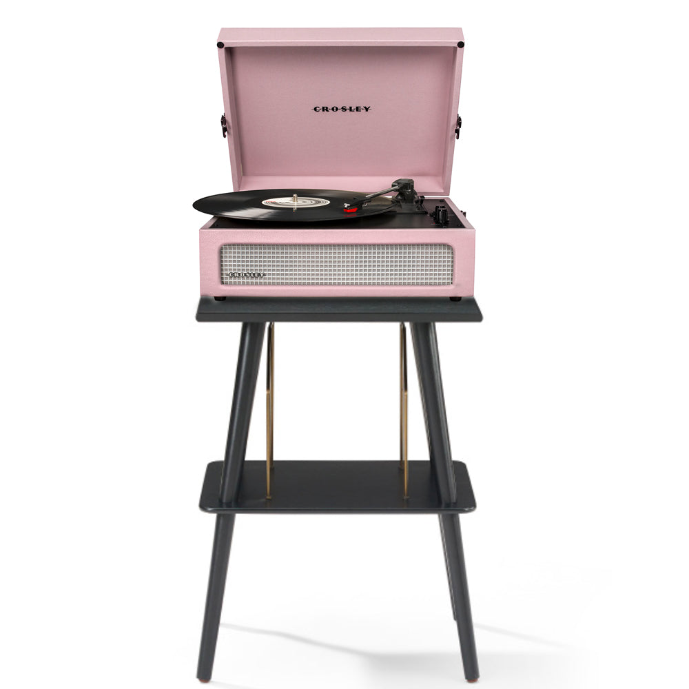 Crosley Voyager Bluetooth Portable Turntable + Entertainment Stand Bundle Amethyst Turntables