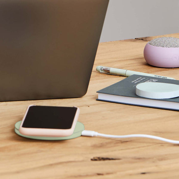 Kreafunk Wicharge 2 Wireless Qi Charger 15W Dusty Olive Chargers & Cradles