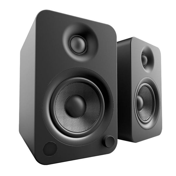 Kanto Yu4 140W Powered Bookshelf Speakers With Bluetooth And Phono Preamp Pair Matte Black Home Speakers & Subwoofers