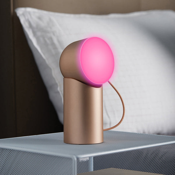 Lexon Orbe Led Lamp With Moving Head Gold Lamps