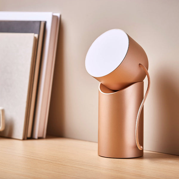 Lexon Orbe Led Lamp With Moving Head Gold Lamps