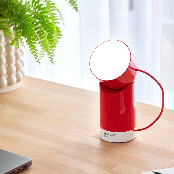 Lexon Orbe Led Lamp With Moving Head Pantone 2035 Red Night Lights