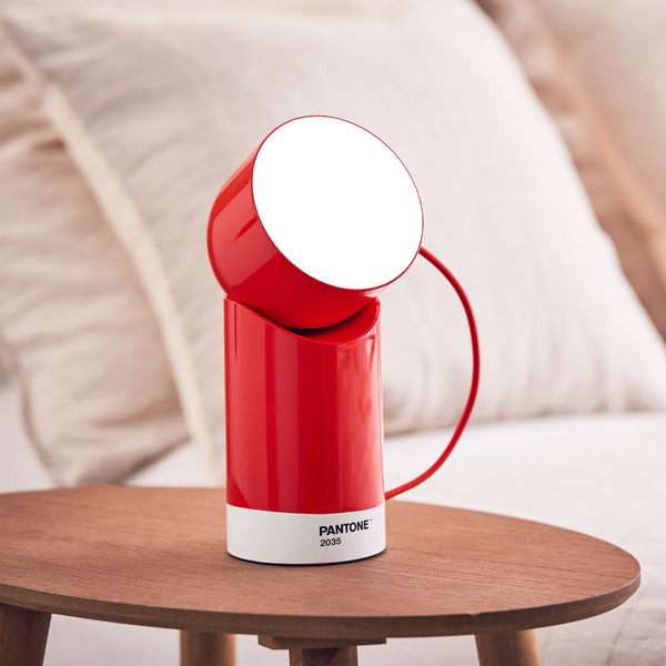 Lexon Orbe Led Lamp With Moving Head Pantone 2035 Red Night Lights