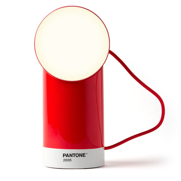 Lexon Orbe Led Lamp With Moving Head Pantone 2035 Red Night Lights