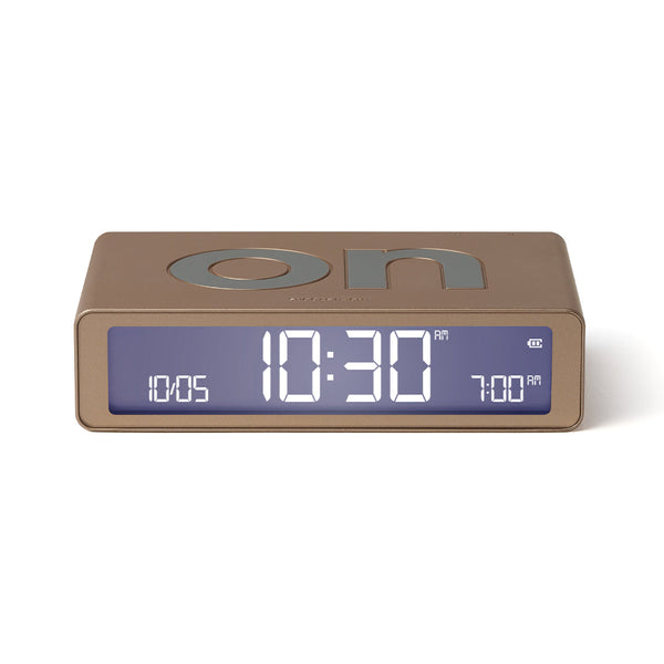 Lexon Flip Classic Reversible Alarm Clock Gold Alarm Clocks & Clock Radios